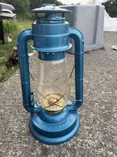 V&O Supreme Blue Oil Lantern, Metal & Glass Construction with Glass Globe picture