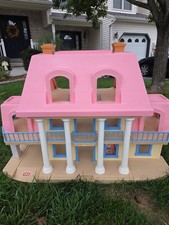 Vintage Little Tikes Grand Mansion Dollhouse Pink Giant Huge House 1990's picture