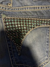 Robin's Jean Men's Blue  R-Flap Studded DenimJeans size 44/36 Tall Men Only USA picture