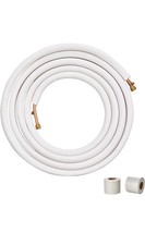 VEVOR 25ft Mini Split Line Set 3/8 5/8 OD AC Copper PE Insulated Flare Fittings picture
