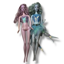 2003 Mattel FAIRYTOPIA BLUE & LAVENDER  SPARKLE FAIRY Barbie Fashion Doll LOT 2 picture
