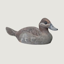 Vintage J.R. Thomas Hand Carved Wood Teal Duck Decoy Figurine 1983 Signed picture