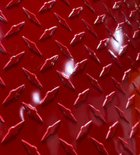 4' x 8' Red Aluminum Diamond Plate Sheet .025” (1/40th) Thick Embossed picture