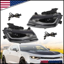 For 2016-2018 Chevy Camaro Halogen Projector Headlights w/DRL LED Switchback picture
