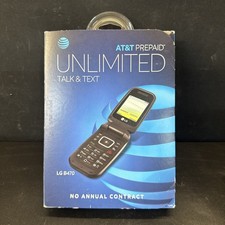 AT&T LG B470 Prepaid Unlimited Talk and Text Flip Phone Black No Contract picture