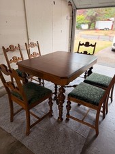 Mint 1920s Antique Doernbecher Dining Set – Table, 6 Chairs & 2 Leaves picture