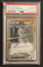 2021 Bowman Chrome Auto Yoelqui Cespedes #CPA-YC Gold Refractor /50 PSA 10 picture