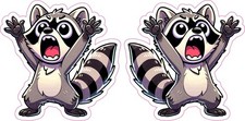 StickerTalk Cartoon Raccoon Vinyl Stickers 3x3 inches Sheet of 2 picture