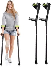 Forearm Crutches for Adults Adjustable, Portable Foldable with Arm Strap (2 Pcs) picture