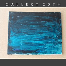 WOW ABSTRACT EXPRESSIONIST ORIG OIL PAINTING BLUE ECOLOGY ART VTG MCM picture