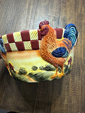 Vigor TW Embossed Rooster Ceramic Salad/Fruit Bowl 10