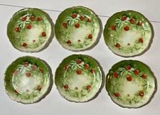 Antique PT Tirschenreuth Bavaria Strawberry Plates Signed Curt Olivier Set 6 picture