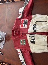 Vintage Marlboro Leather Jacket Yamaha Japanesse 1970's 1980's Rare Plicana  picture