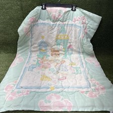 Vtg Riegel Beddy Bear Bunny Lamb Clouds Stars Baby Comforter Blanket Teddy 80s  picture