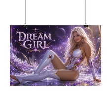 Dream Girl Hot Woman Art Print Fantasy Girl Poster Sensual Glamour Wall Decor picture