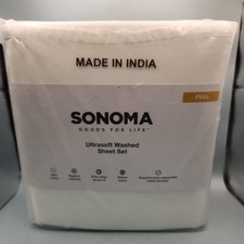 NEW Sonoma Goods for Life Ultrasoft Washed Sheet Set. FULL - White picture