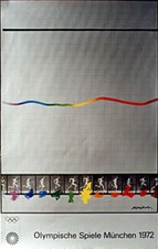 Shusaka Arakawa 1972 Original Munich Olympic poster Edition 2  size 40