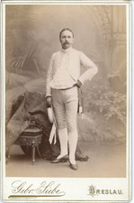 Gebr. Siebe, Wroclaw (Wrocław), Monsieur in costume killer Vintage albumen pri picture
