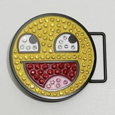 Y2K Epic Face Internet Meme Rhinestone Belt Buckle 2000s Emo Scene Punk Novelty picture
