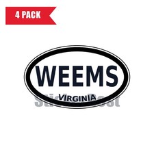 Virginia Weems Oval Sticker 4 Pack 3x2 Inch picture