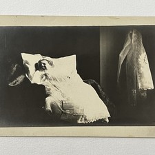 Antique RPPC Real Photograph Postcard Baby Post Mortem? Ghost Spirit Odd Spooky picture
