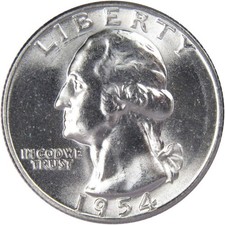 1954 S Washington Silver Quarter Uncirculated Mint State 25c Coin picture