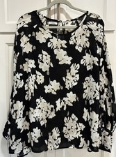Maurices Women’s Multicolor Floral Slit LS Blouse Plus Size 2X Casual to Career  picture