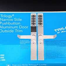 Alarm Lock Trilogy Narrow Stile Pushbutton Aluminum Door Lock Trim DL1200 picture