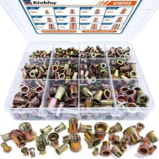 470Pcs SAE UNC Rivet Nut Assortment Kit, Zinc Plated Carbon Steel Rivnut Threade picture