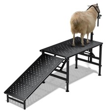 Professional Goat Milking Stand with Ramp, 600LBS Heavy Duty Foldable Livestock  picture
