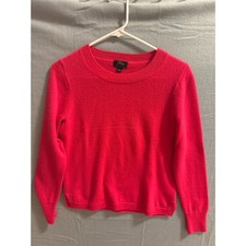 J.Crew 100% Cashmere Poppy Pink Raspberry Sweater Women’s Size Med picture