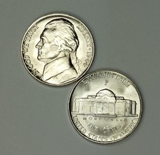 1944 P UNCIRCULATED JEFFERSON NICKEL CHOICE TO GEM BU  35% SILVER picture