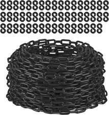 240 FT Plastic Safety Barrier Chain w/ 50 S-Hooks UV Resistant Crowd Control picture