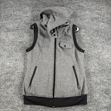 Burton Dry Ride Vest Sweatshirt Womens Large Gray Sleeveless Hooded Full Zip picture