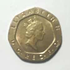 1987 Vintage From England Queen Elizabeth II 20 Pence Coin RARE Coin English picture