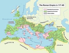 Map of the Roman Empire at its maximum extent in 117 CE History Professor Gift picture