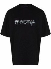 BALENCIAGA Graffiti Logo Printed Crew Neck T-shirt Black  *NWT 100% Authentic* picture