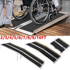 2/3/4/5/6/7/8/10FT Home Wheelchair Ramp Non-Skid Folding Aluminum Ramps Steps picture