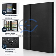 360 Card Pocket Binder with Elastic, 9 Pocket Trading Cards Album Folder Black picture