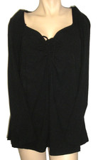 Torrid Tied Gathered Chest Detail Black Ribbed Top, Size 4 / 4X picture