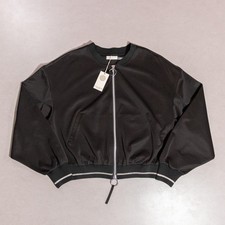 NWT Ramy Brook Pamela Full Zip Lightweight Bomber Jacket Black Size Large picture