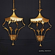 Large  Opulent Antique Itallian Tole Lantern Birdcage Chandelier Rare Style picture
