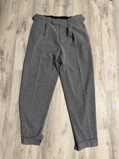 Reiss Puppytooth-Check Tailored Trousers in Soft Grey 30x26 picture