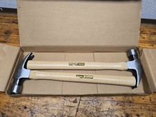 Pair STANLEY Professional 28oz Checkered Face Framing Hammer 51-825 USA NEW  picture