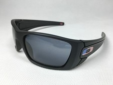 NEW Oakley SI FUEL CELL Matte BLACK USA FLAG Grey Tactical Sunglass 9096-38 picture