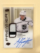 2025-26 Upper Deck Premier Hockey Anze Kopitar Game Used Patch Autograph /35 picture
