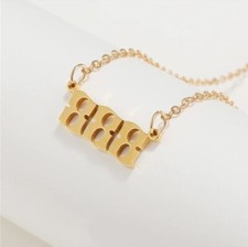 Gold 888 Angel Number Necklace, Jewelry Charms Minimalist Stainless Steel picture
