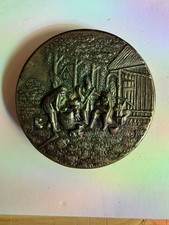 VTG - Danish Silver Plate Compact Hans Jensen Repousse Dutch Village Scene picture
