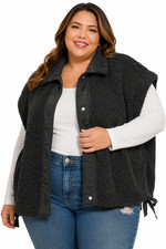 PLUS ZENANA OVERSIZED FAUX FUR VEST picture