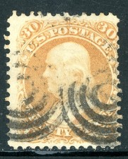 USA 1862 Washington 30¢ Orange Scott #71 VFU E470 picture